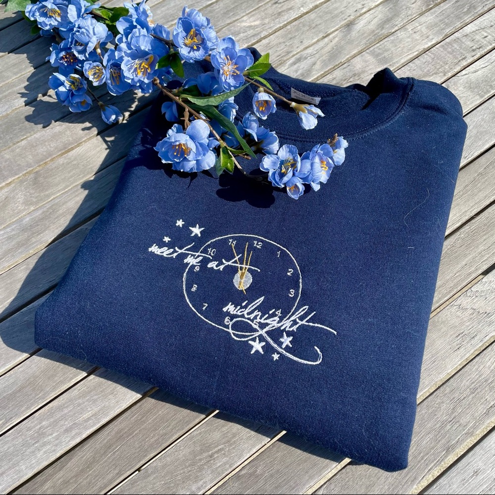 Taylor Swift Meet Me At Midnight Embroidered Sweatshirt
